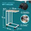 CASARIA® 2x Beistelltisch mit Rollen 50x35x70cm weiß Bild 3