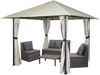 Pergola HWC-J63, Garten Pavillon Terrassenüberdachung mit Seitenwand, 3x3m ~ creme-beige Bild 3