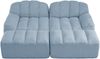Modulares Sofa mit Ottomanen aus granuliertem Fleece, 2-Sitzer, 210 x 165 x 79 cm, blau Bild 5