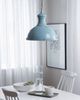 'Didessa' Hängeleuchte Blau Metall Halbkugel Blumenmuster Retro Stil Bild 3