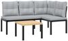 vidaXL Gartenbank-Set 3-tlg. Schwarz Pulverbeschichteter Stahl 3283650 Bild 2