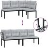vidaXL Gartenbank-Set 3-tlg. Schwarz Pulverbeschichteter Stahl 3283650 Bild 5