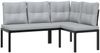 vidaXL Gartenbank-Set 3-tlg. Schwarz Pulverbeschichteter Stahl 3283650 Bild 3