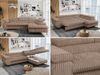 Mks Möbel 'Peter L-form' Ecksofa mit Bettfunktion, Bettkasten & einstellbaren Kopfstützen, Braun, Cord, mit Topper, rechts Bild 2