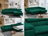 Mks Möbel 'Peter L-form' Ecksofa mit Bettfunktion, Bettkasten & einstellbaren Kopfstützen, Dunkelgrün, Velours, mit Topper, rechts Bild 2