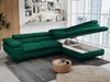 Mks Möbel 'Peter L-form' Ecksofa mit Bettfunktion, Bettkasten & einstellbaren Kopfstützen, Dunkelgrün, Velours, mit Topper, rechts Bild 3