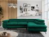 Mks Möbel 'Peter L-form' Ecksofa mit Bettfunktion, Bettkasten & einstellbaren Kopfstützen, Dunkelgrün, Velours, mit Topper, rechts Bild 4