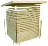 Gartenhaus Kastorf 6 - 274x274 cm plus Anbaudach 3,20m mit Wänden, 28 mm Holz naturbelassen, Karibu Bild 5