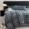 ibettertec Bettwäsche Winter Plüsch Bettwäsche 135x200 aus Flauschig Kaninchenfellimitat, Microfaser, 2 teilig, Biber Bettbezug mit Reißverschluss, Cashmere-Touch, kuschelig & weich Bild 2