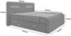 Arosa Boxspringbett mit Schubladen, LED 16 Farben, Topper, Kopf und Fussteil, 180 x 200 cm, Matratze H3, Grau Bild 3