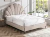 Vente-unique - LIVAYA Bett SamtStoff Beige - B 205 cm x H 140 cm x L 166 cm Bild 1