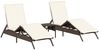 Sonnenliege 2 pcs, Gartenliege mit Tisch Braun Poly Rattan Bild 2