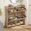 Schuhschrank, MDF in Holzoptik mit Metallfüßen, 108,5x24x100 cm, Holzfarbe Bild 5