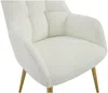 Vente-unique - PEGA Stuhl Stoff Weiß - B 62 cm x H 78 cm x L 58,5 cm Bild 5