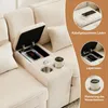Big-Sofa, 4-Sitzer inkl. loser Zier- und Rückenkissen, Zwischentisch, USB-Anschlüssen, Polstersofa, Wohnzimmersofa, Leinen Bild 4