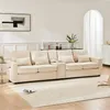Big-Sofa, 4-Sitzer inkl. loser Zier- und Rückenkissen, Zwischentisch, USB-Anschlüssen, Polstersofa, Wohnzimmersofa, Leinen Bild 2