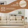 Big-Sofa, 4-Sitzer inkl. loser Zier- und Rückenkissen, Zwischentisch, USB-Anschlüssen, Polstersofa, Wohnzimmersofa, Leinen Bild 5