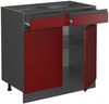 Küchenunterschrank R-Line Rot 80 cm J-Shape, AP Eiche Vicco Bild 4