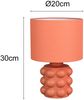 Retro LED Tischlampe mit Keramikfuß & Stoffschirm Orange, Höhe 30cm Bild 4
