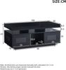 Merax Hochglanz-Couchtisch, mit per mobiler App steuerbaren LED-Leuchten, Wohnzimmertisch mit Schrank, Sofatisch mit Ladeanschluss und steckdose, Schwarz Bild 4