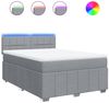 vidaXL Boxspringbett mit Matratze Hellgrau 160x200 cm Stoff 3289419 Bild 2