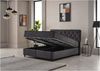 Boxspringbett Undine / Urbino, Stoff, Anthrazit, 196 x 126 x 212 cm Bild 2