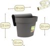 GarPet Balkonkasten 2er Set Geländertopf Balkon Wasserspeicher Blumentopf Zaun Anthrazit Bild 2