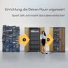 MegaDeal 4x Aktenschrank abschließbar JAN - 5 Ebenen verstellbar, Flügeltüren | Metallschrank Werkstatt Mehrzweckschrank Büroschrank aus Stahl Werkzeugschrank, 185x90x40cm Anthrazit-Nussbaum Bild 3