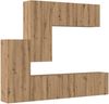 5-tlg. TV Wand Einheiten, TV-Schrankset Artisan-Eiche Holzwerkstoff Bild 2