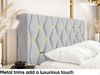 MEBLINI Polsterbett 180x200 ohne Lattenrost ohne Matratze – VERSAL – Hellgrau Samt – Doppelbett ohne Bettkasten - Stauraumbett - Kopfteil Bett ohne Stauraum Bild 4