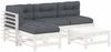 vidaXL 5-tlg. Garten-Lounge-Set mit Kissen Weiß Massivholz 3186068 Bild 2