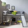 Homestyle4u Hochbett mit Rutsche Kiefer, 90x200 cm, grau Bild 2
