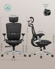 Songmics Bürostuhl, Schreibtischstuhl, ergonomisch und verstellbar, neigbare Rückenlehne, nach vorne oder hinten verstellbarer Sitz, Aluminiumlegierung, bis 150 kg belastbar, schwarz NBO068B01 Bild 5