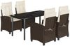 vidaXL 5-tlg. Garten-Essgruppe mit Kissen Braun Poly Rattan 3212776 Bild 2