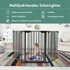 Klappbarer Kaminschutzgitter mit Sicherheitstür & Wandhalterung Metall Laufgitter Ofenschutzgitter Schwarz Bild 5