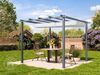 PRIMEYARD Pergola 3x3 m Terrassenüberdachung mit grauem Schiebedach Stahlrahmen Bild 2