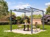 PRIMEYARD Pergola 3x3 m Terrassenüberdachung mit grauem Schiebedach Stahlrahmen Bild 3