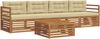 vidaXL Outdoor-Sofagarnitur mit Kissen 5 pcs Natur und Beige 3372963 Bild 2