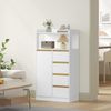 Badezimmerschrank, Küchenschrank, Aufbewahrungsschrank mit 4 Schubladen und Offenem Regal, Badschrank Hoch, Verstellbare Ablage, für Badezimmer, Wohnzimmer, Weiß, 29 x 60 x 110 cm Bild 3