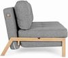 Schlafsofa Endyah mit Stoff-Bezug, 2-Sitzer, modernes Design, grau, gemütlich gepolstert Bild 2