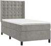vidaXL Boxspringbett mit Matratze & LED Hellgrau 90x200 cm Samt 3139781 Bild 4