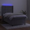 vidaXL Boxspringbett mit Matratze & LED Hellgrau 90x200 cm Samt 3139781 Bild 3