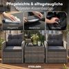 STEELSØN 'Selaria' Polyrattan Sitzgarnitur 3-tlg, Gartenmöbel Set aus 2 Stühlen und Tisch, Sitzgruppe inkl. Kissen, grau-meliert, wetterfest für 2 Personen Bild 5