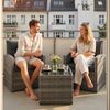 STEELSØN 'Selaria' Polyrattan Sitzgarnitur 3-tlg, Gartenmöbel Set aus 2 Stühlen und Tisch, Sitzgruppe inkl. Kissen, grau-meliert, wetterfest für 2 Personen Bild 2