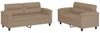 vidaXL 2-tlg. Sofagarnitur mit Kissen Cappuccino-Braun Kunstleder 3202366 Bild 2