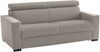 Dmora 3-Sitzer festes Sofa Vigolana, Sofa aus gepolstertem Stoff, verstellbare Kopfstützen und schmale Armlehnen, 100 % Made in Italy, cm 220x95h85, Taupe Bild 4