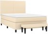 vidaXL Boxspringbett mit Matratze Stoff Creme 140x200 cm, Härtegrad: H2 [3136442] Bild 3