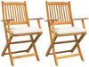 vidaXL Klappstuhl mit Kissen 2 pcs Braun Massivholz Akazie 42000955 Bild 2