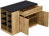 Vente-unique - MEILI Küchenmöbel Holz, Platte SchwarzBeige - B 65 cm x H 90 cm x L 130 cm Bild 5