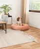 lionto Donut Hundebett, rundes Hundesofa mit Plüschbezug & Anti-Rutsch-Noppen, weich & gemütlich, 80 cm Durchmesser, rosa Bild 2